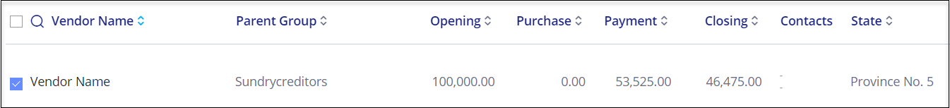 Enable/ disable column on vendor page (For Nepal)